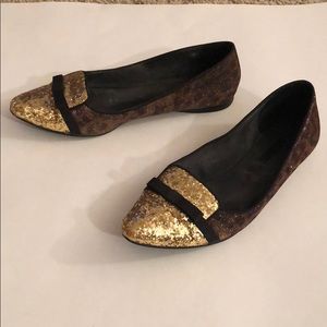 Sparkly leopard print Nine West flats